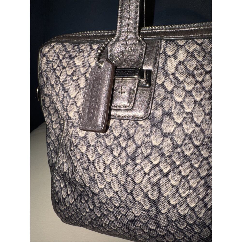 Coach Taylor Python Satchel Shoulder Handbag Gunm… - image 2